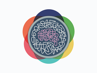 Healthy Brains Flower alzheimers design graphic logo retro