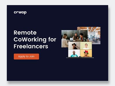 CoWop Virtual CoWorking community coworking freelancer landing page design remote work