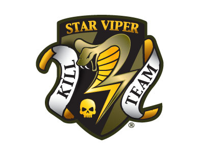 Starviper Kt badge branding logo mercenary skull snake