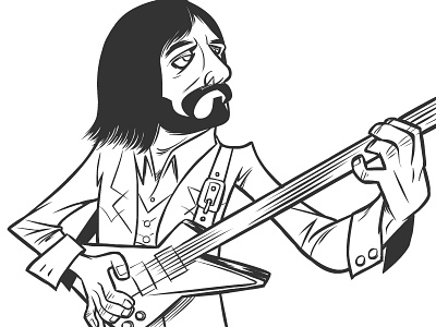 John Entwistle bass caricature entwistle flash line art the who