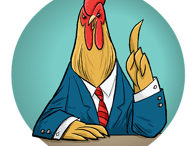 Chicken 2 chicken flash illustration newscaster rooster