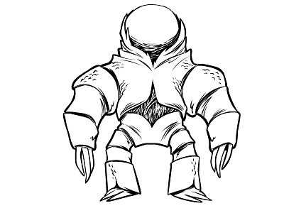 Alien Character alien exoskeleton flash line art