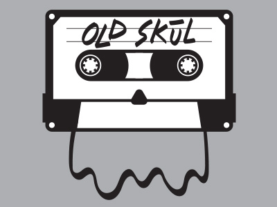 Old Skül cassette skull tape vector