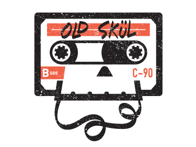 Old Skül 2 cassette old school skull tape vector