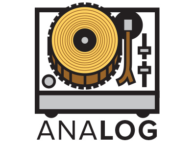 ANALOG analog log record turntable vector wood