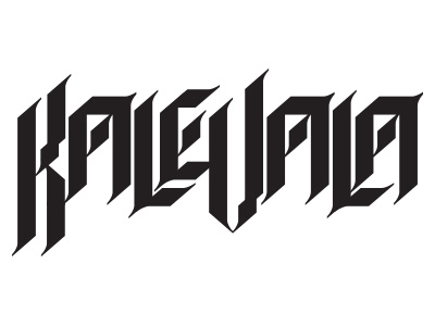Kalevala font lettering metal vector