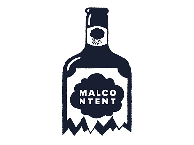 Malcontent Bottle booze bottle brand broken cloud malcontent smoke