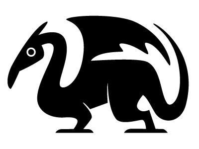 Dragon black and white dragon icon silhouette vector