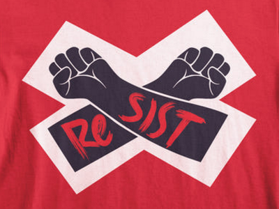 RESIST T-shirt fight fists protest resist tshirt vector