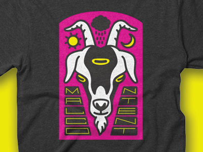 MALCONTENT Goat T-shirt apparel goat magenta malcontent moon rain sun t shirt