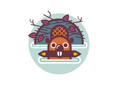 Animal Builders Series - Beaver architect beaver builder dam graphic icon vector