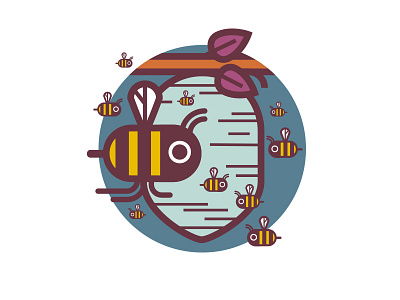 Animal Builder Series - Bee architect bee builder graphic hive icon vector