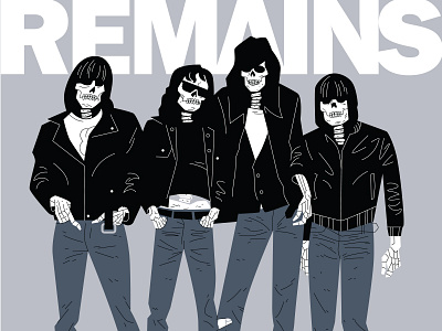 Ramones/Remains album art dee dee joey johnny punk ramones skull tommy vector