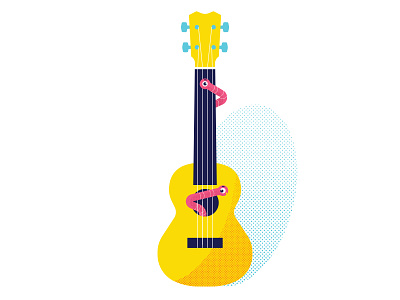 Pickin' and A Grinnin' acoustic acoustic guitar halftone music.com ukelele vector worm worms