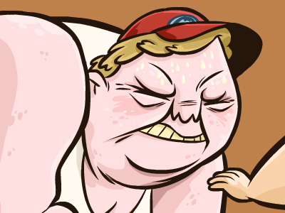 chubby dude - still grimacing character flash illustration