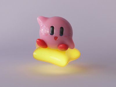 Kirby 3d 3d sculpt c4d character design kirby nintendo render sculpting zbrush