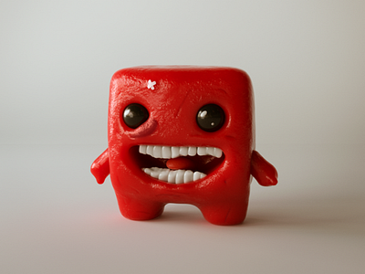 Super Meat Boy 3D 3d 3d sculpt c4d character design cinema4d design game indie super meat boy toy videogame zbrush