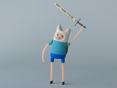 Finn The Human 3D 3d 3d sculpt adventure adventure time c4d character design cinema4d design time toy zbrush