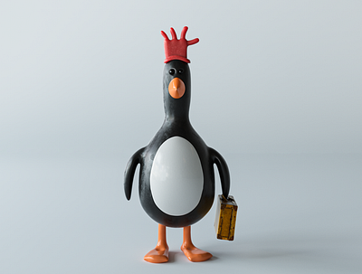 Feathers McGraw (Wallace & Gromit) 3d 3d sculpt blender c4d character design cinema4d clay design octane render toy zbrush