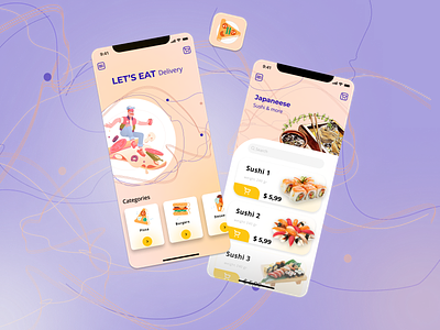 Let's eat Delivery app app delivery food fooddelivery icon mobile ui