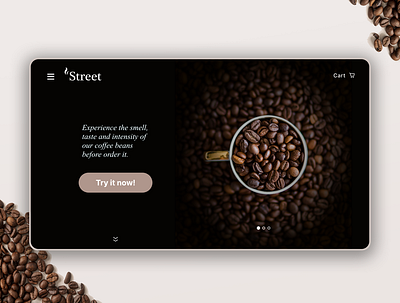 Daily UI #003 - Landing Page beans branding challenge coffe coffe website daily ui design digital product design graphic design home page icon landing page logo mobile site ui ux web web page website