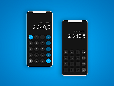 Daily UI #004 - Calculator app black blue calculator challenge dailyui dark dark mode design gradient icon interface maths mobile numbers ui ui design uxui design vector