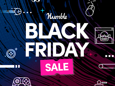 Humble Black Friday Sale 2021 black games gaming illustration logo marketing neon sale store