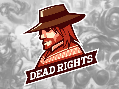 Team Dead Rights brand cowboy esports fps gaming logo mascot mock poncho sports western