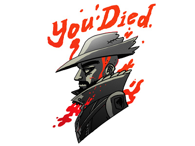 You Died bloodborne character gaming illustration lettering profile ps4 type