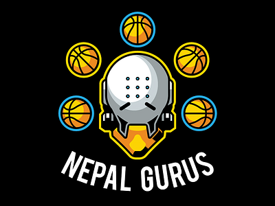 Nepal Gurus basketball esports head headshot logo nba overwatch sports vector zenyatta