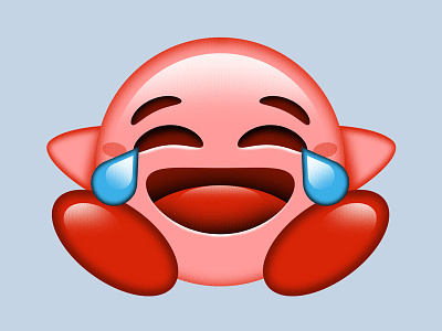 Kirbymoji cry design emoji funny kirby laugh nintendo pink