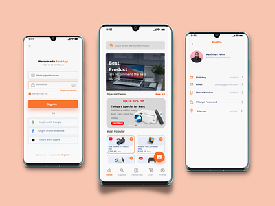 Rental Mobile Application ui
