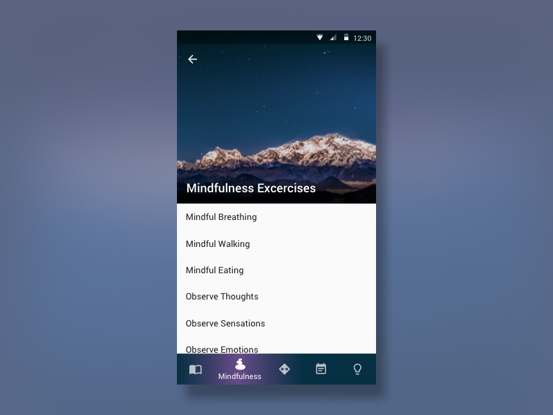 Bottom Navigation Bar Exploration ux ui tab tabbar app mindfulness google android material bar navigation bottom