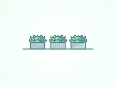 Ice Cold Succulents cactus icon illustration lineart plant sketch succulent vase