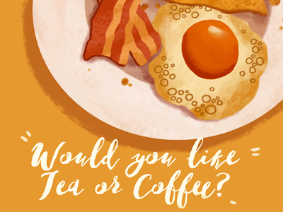 Tea or Coffee? bacon breakfast coffee editorial eggs food morning tea toast