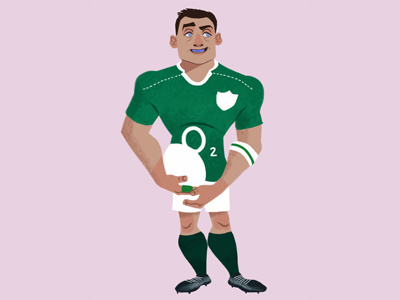 Rugby character character design ireland irish rugby sport sports team webb ellis cup world cup