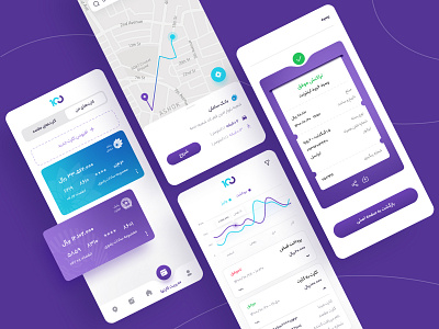 Mobile Banking App (Persian version) - UI Design concept app design finance mobile banking ui