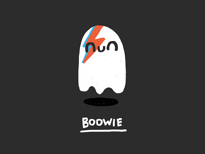 Boowie bolt boo bowie cute davidbowie design funny ghost illustration music photoshop