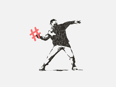 Engage activism banksy design engagement hashtag illustration internet parody photoshop