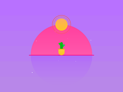Cactus cactus color design flat illustration light random shapes sun
