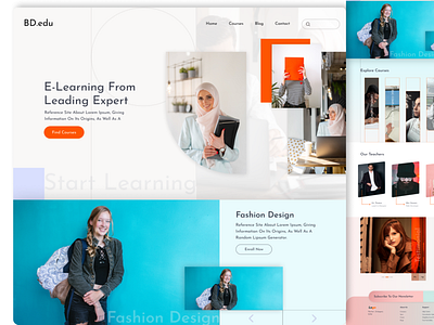 E-learning Website attractive design branding courses design e learning e learning website education education web template education website footer homepage internet learning landing page new design testimonial trending design ui user experience web template