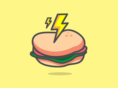Thundertoast brand brand design brand identity branding bread burger company logo design game illustration logo logo design thunder thunderbolt toast vector