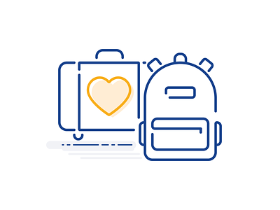 Luggage and backpack app backpack bus design icon icons illustration line icon luggage mobile trip ui web