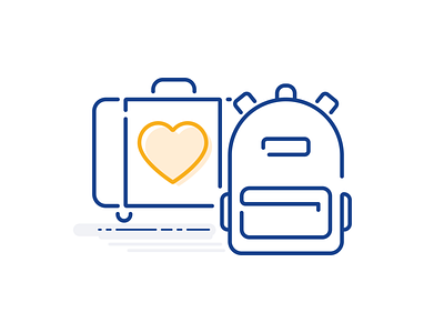 Luggage and backpack app backpack bus design icon icons illustration line icon luggage mobile trip ui web