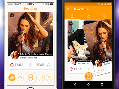 Music Talent Contest App android cards ios iphone material design mobile