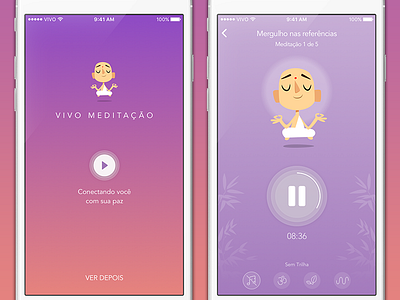 Meditation app android clean ios meditation mobile player ui