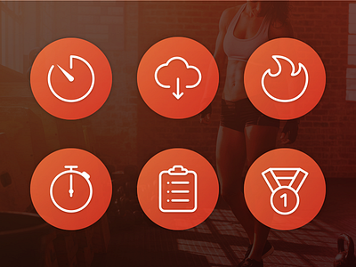 Fitness app icons app fitness icons mobile sport ui workout