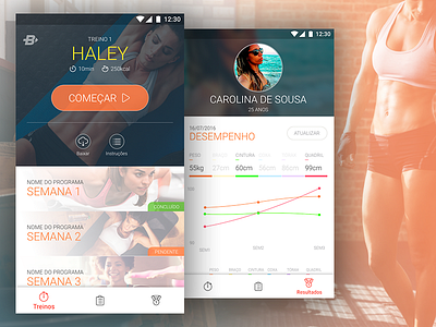 Fitness App android fitness graph material mobile profile sports ui workout