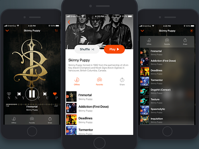 Music Player ios mobile music player ui ux