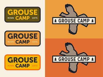 Grouse Camp cabin camp design grouse hunting illustration logo northwoods ruffed grouse